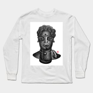 Curly Hair Village Man Portrait Long Sleeve T-Shirt